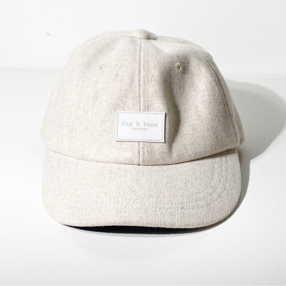 New Rag & Bone Addison Wool Blend Hat One Size in Plaster - Picture 3 of 5